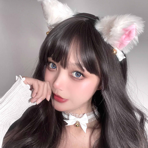 P-140 Plush cat ear bell hairband